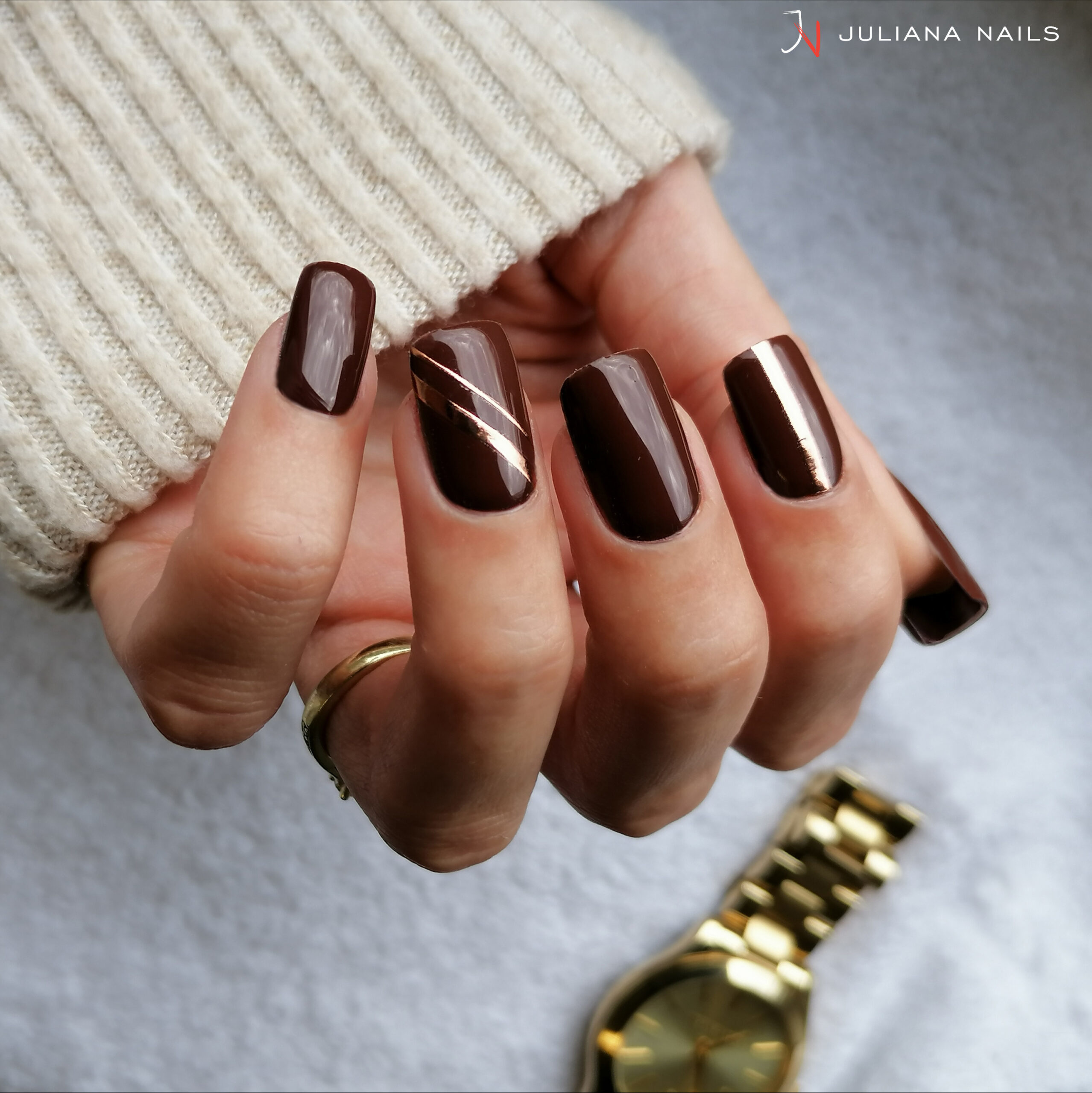 Nägel mit Juliana Nails Gel Lack in Braun