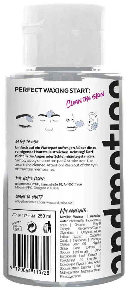 andmetics Brow Wax Strips Women Set - andmetics Micellar Water