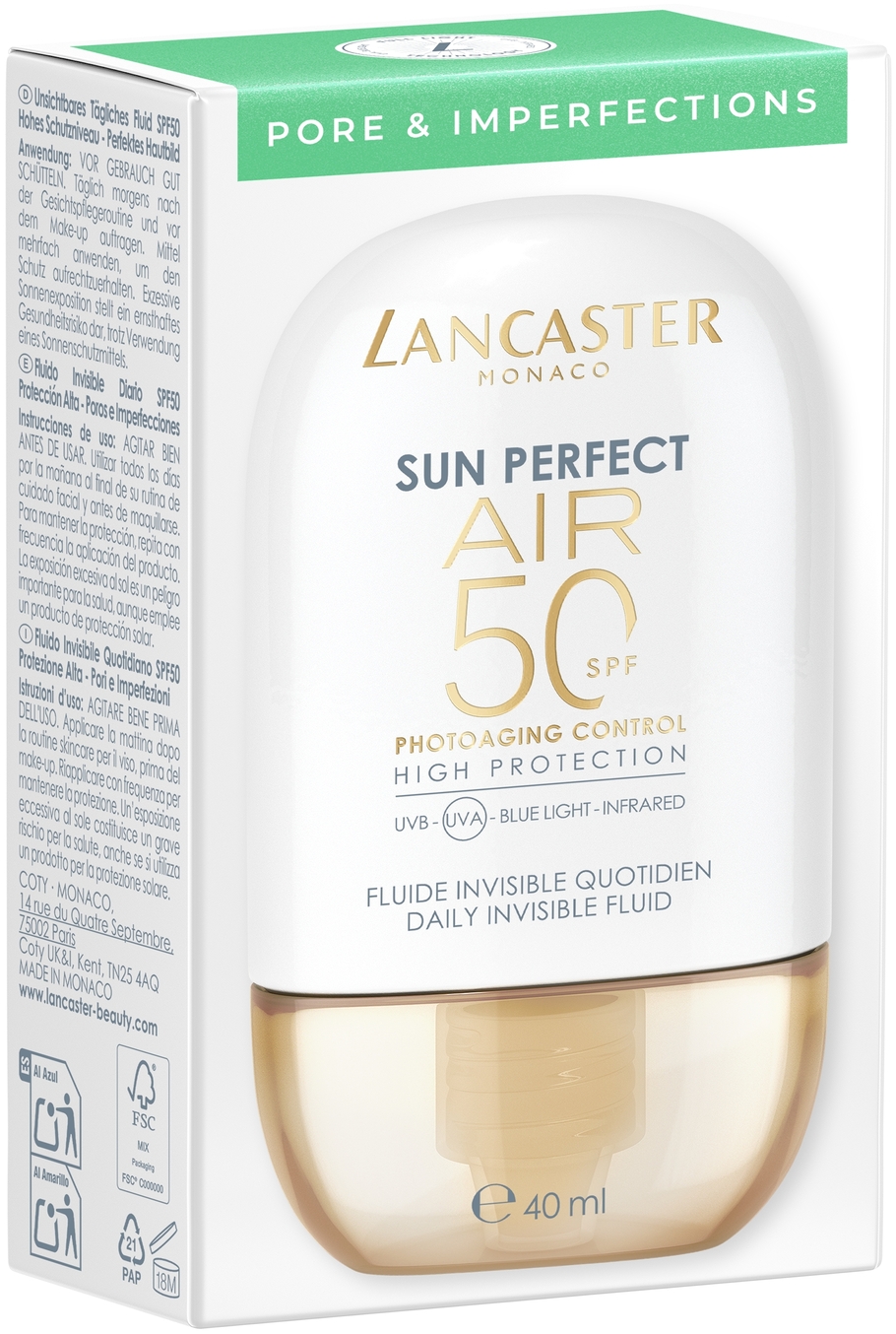 Lancaster Sun Perfect AIR Daily Invisible Fluid SPF50 Pore & Imperfections