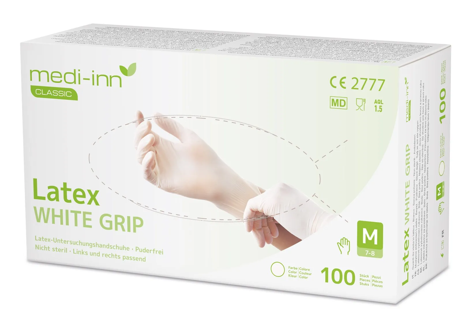 Medi-Inn Latexhandschuhe White Grip puderfrei