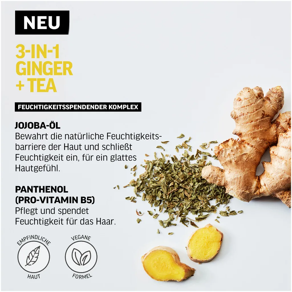 American Crew 3 in 1 Ginger & Tea Shampoo, Conditioner & Body Wash